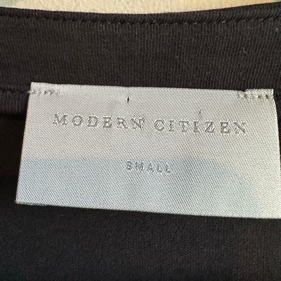 Modern Citizen Fei Tie Front Organic Cotton Midi Dress Black Small - Picture 3 of 11